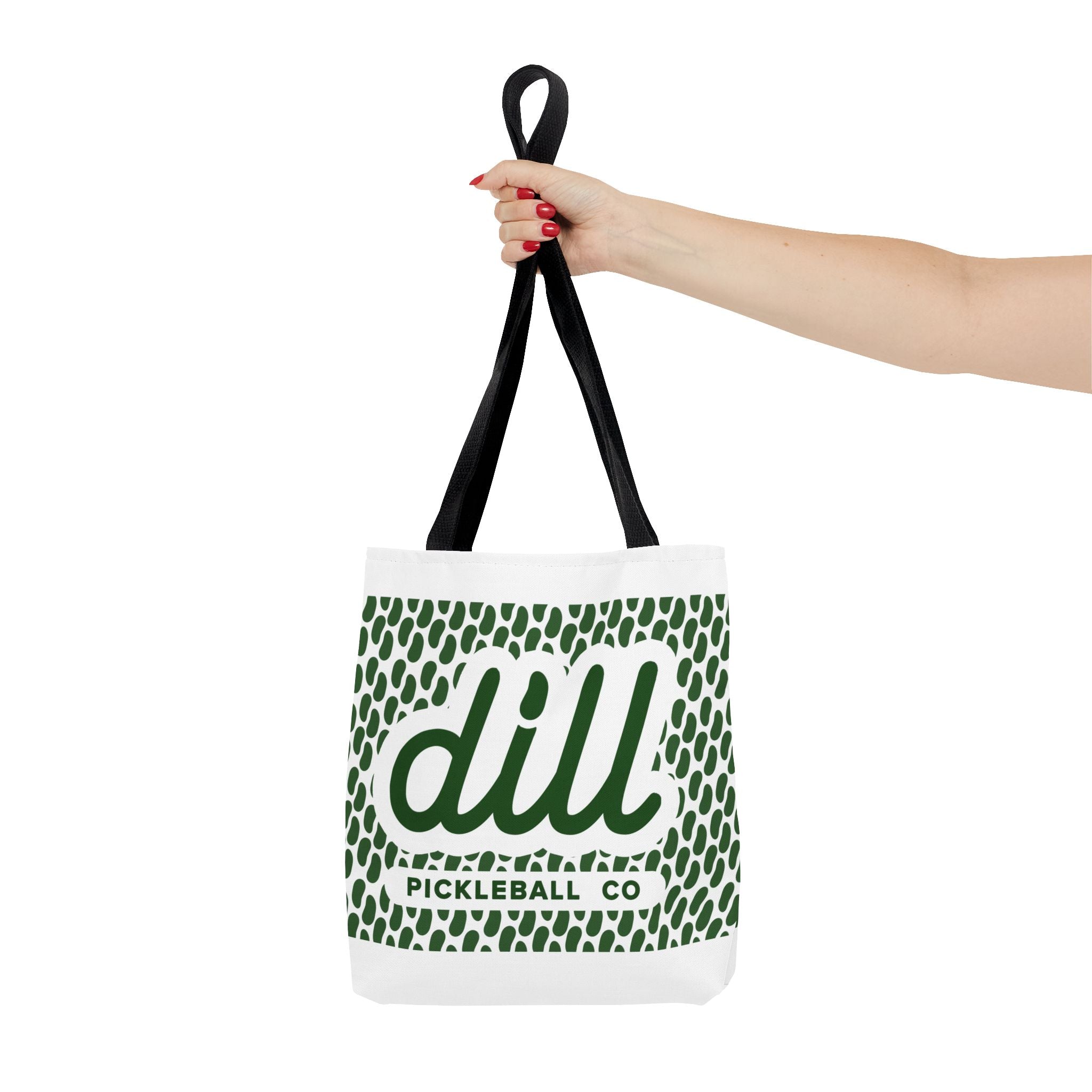 Dill Pickleball Co. Logo Tote Bag — Green Pattern All-Over Print