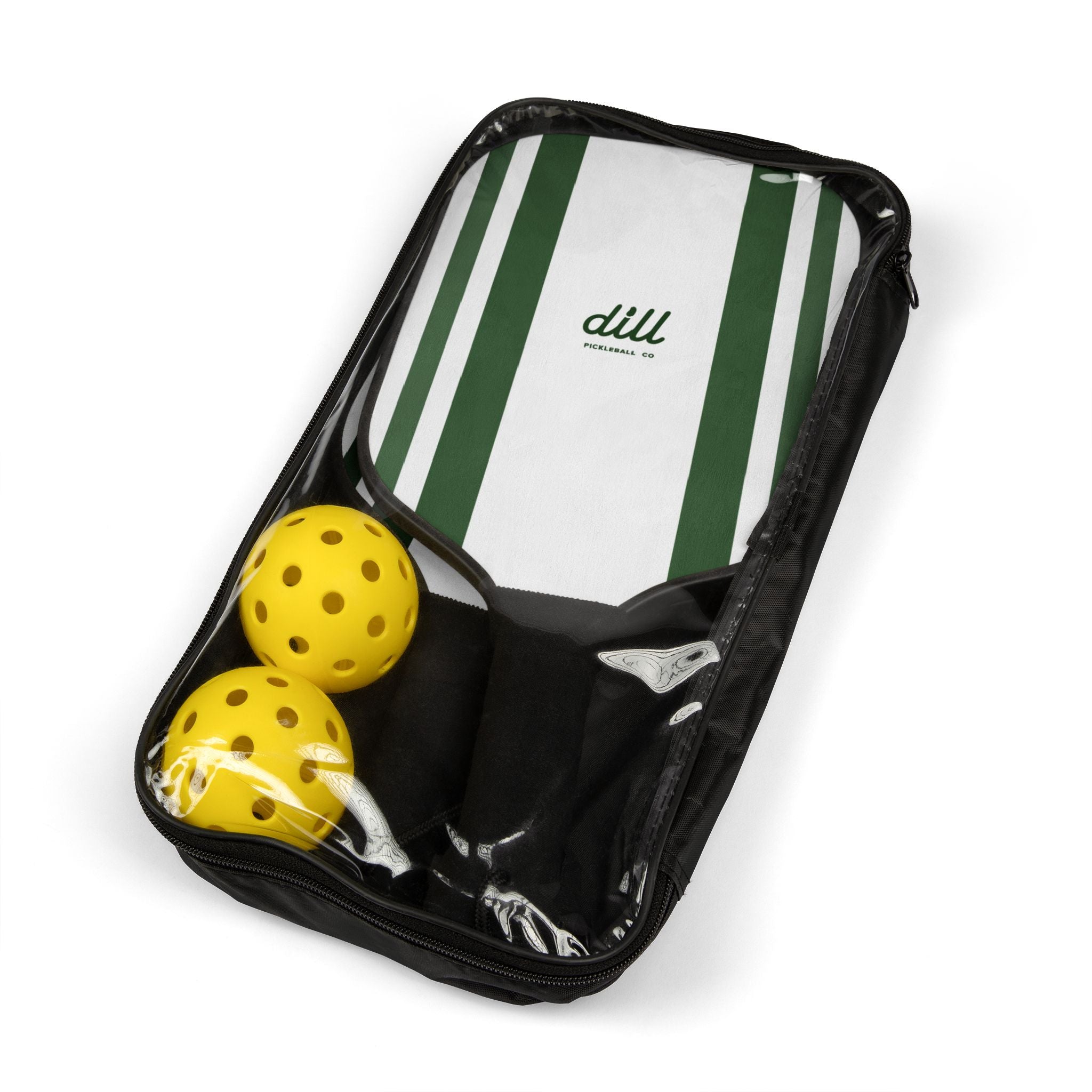 Pickleball Paddle Set — Green Stripe Pickleball Kit (2 Paddles + Balls)