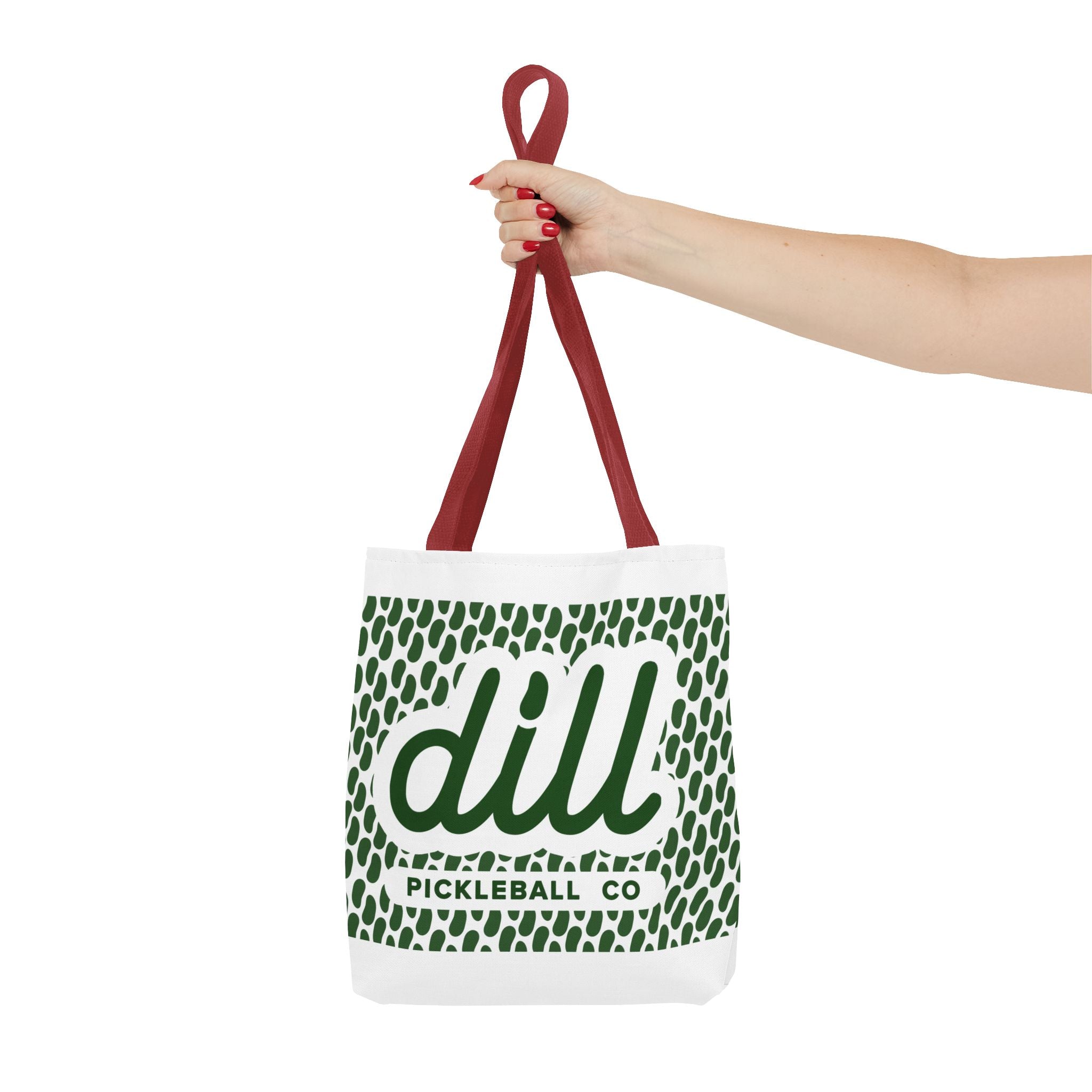 Dill Pickleball Co. Logo Tote Bag — Green Pattern All-Over Print