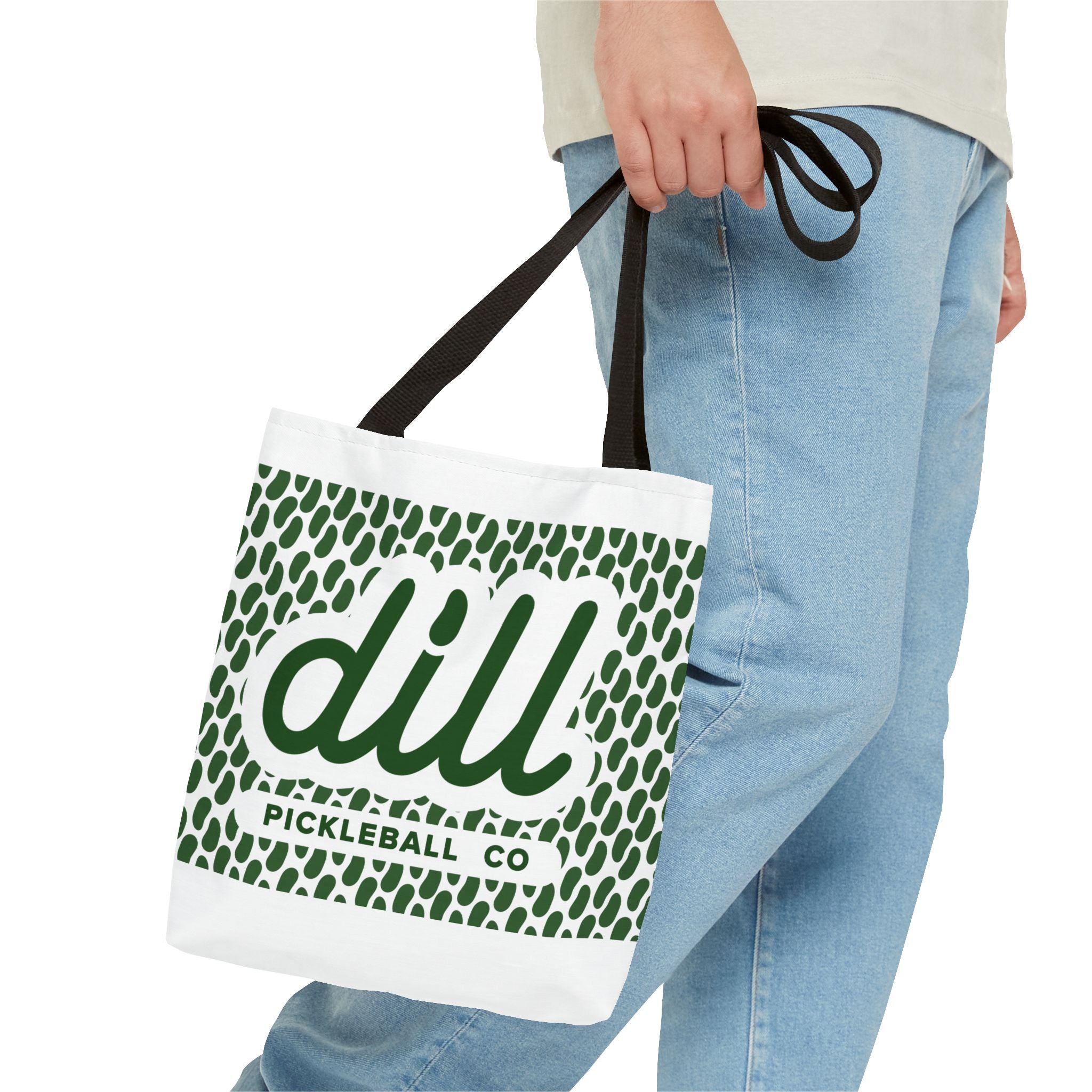 Dill Pickleball Co. Logo Tote Bag — Green Pattern All-Over Print