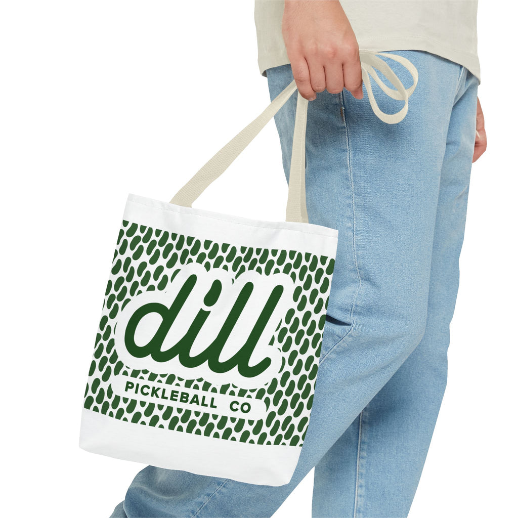 Dill Pickleball Co. Logo Tote Bag — Green Pattern All-Over Print