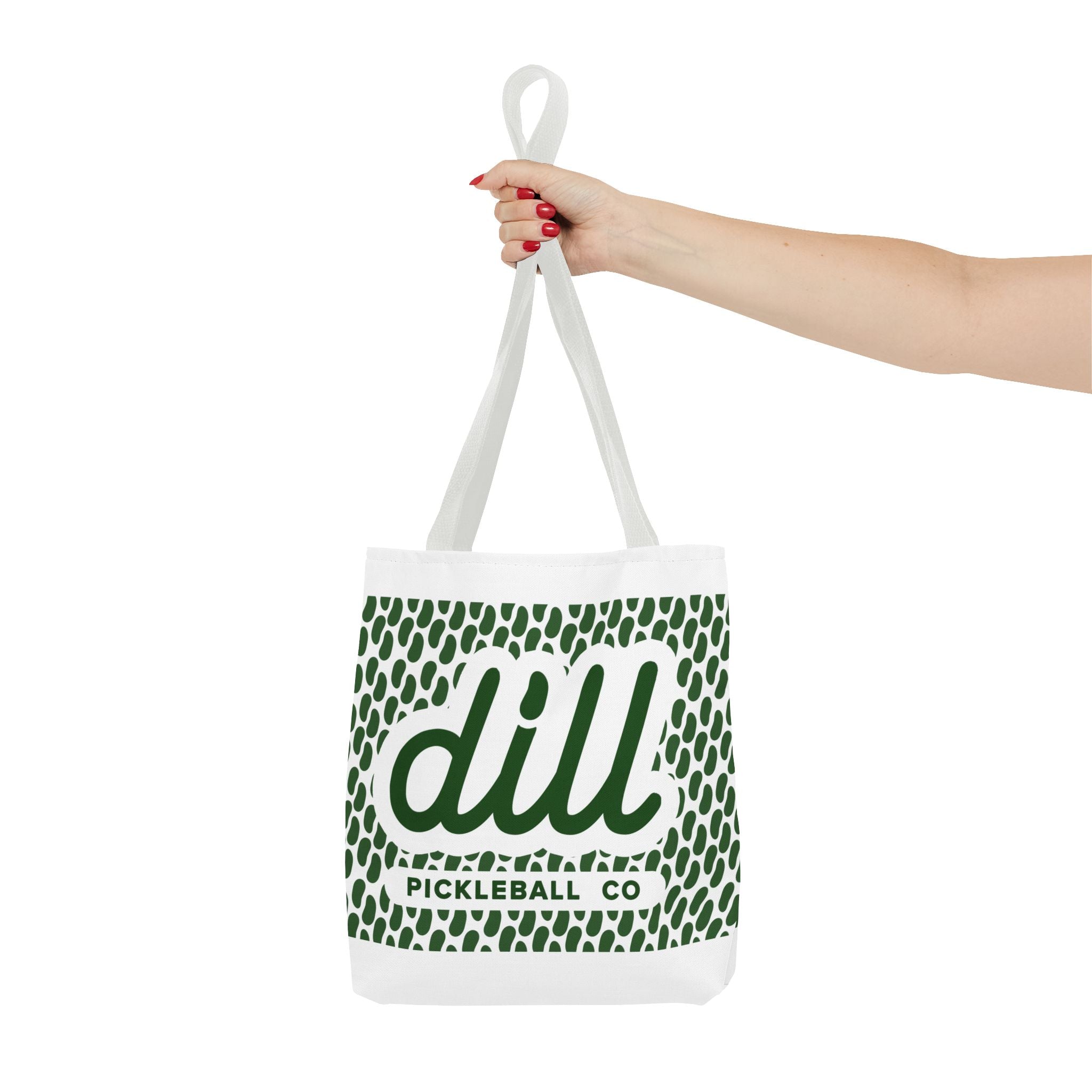 Dill Pickleball Co. Logo Tote Bag — Green Pattern All-Over Print