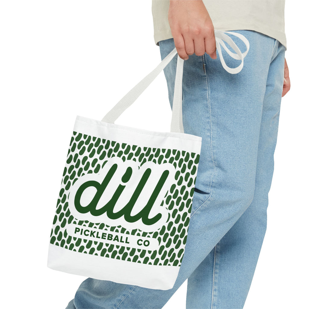 Dill Pickleball Co. Logo Tote Bag — Green Pattern All-Over Print