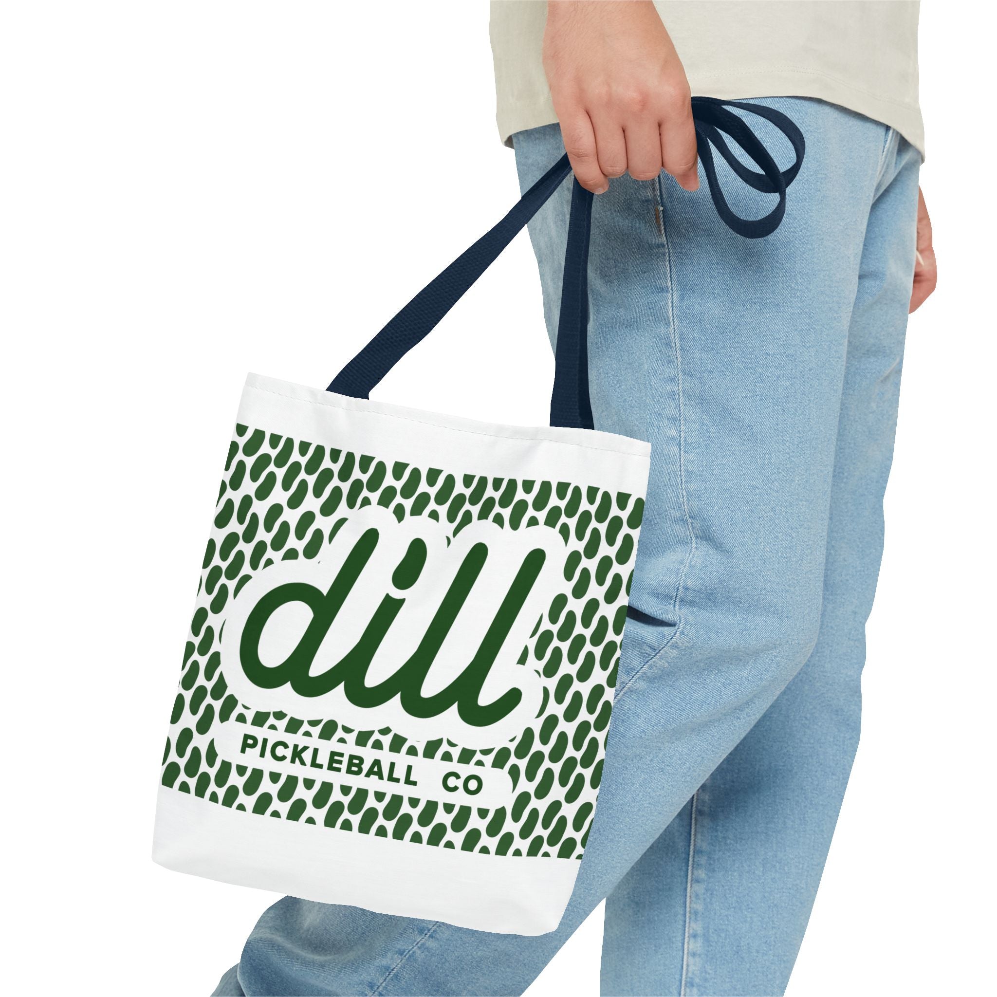 Dill Pickleball Co. Logo Tote Bag — Green Pattern All-Over Print