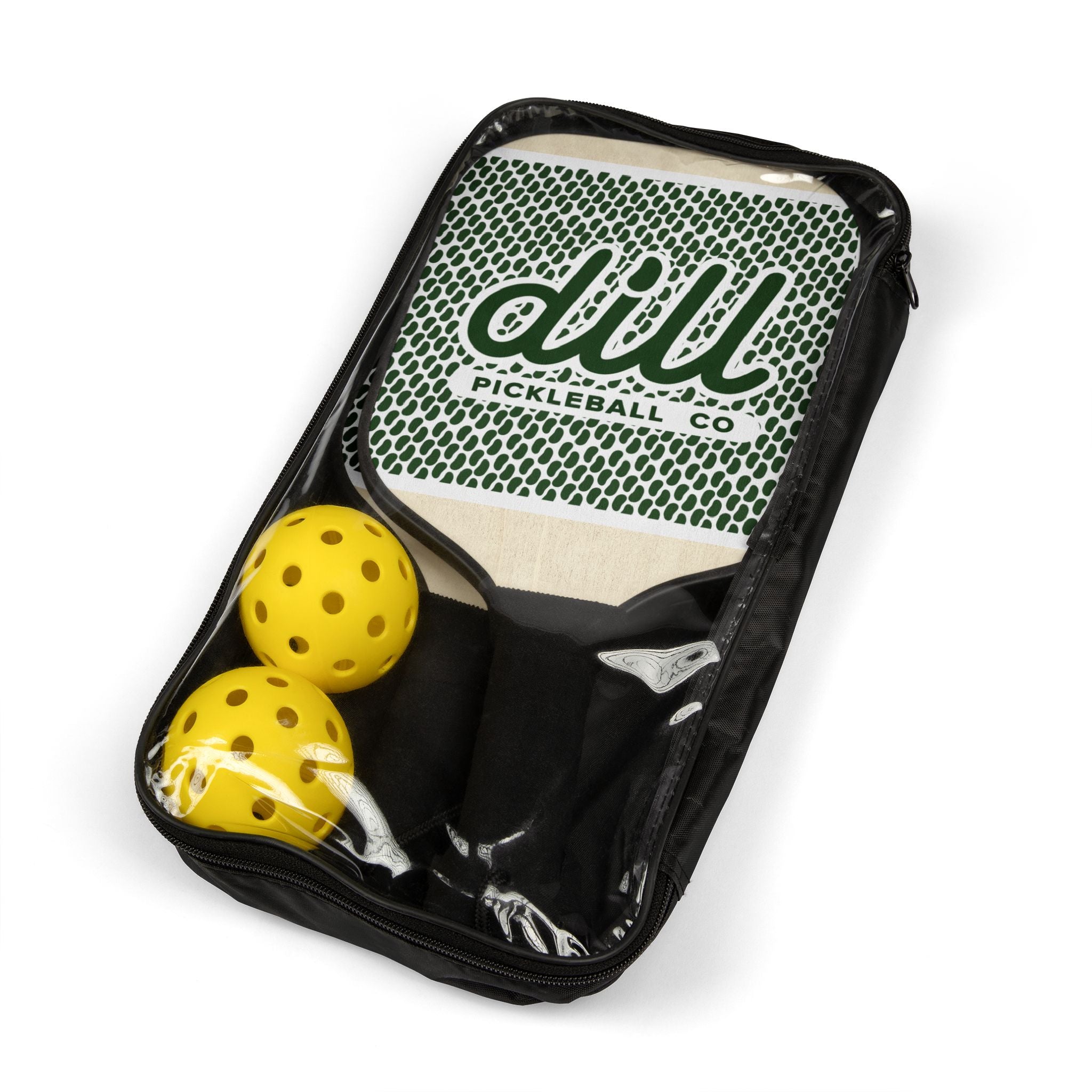Pickleball Paddle Set — 'dill' Logo Mini Paddles with 2 Balls (Portable Pickleball Kit)