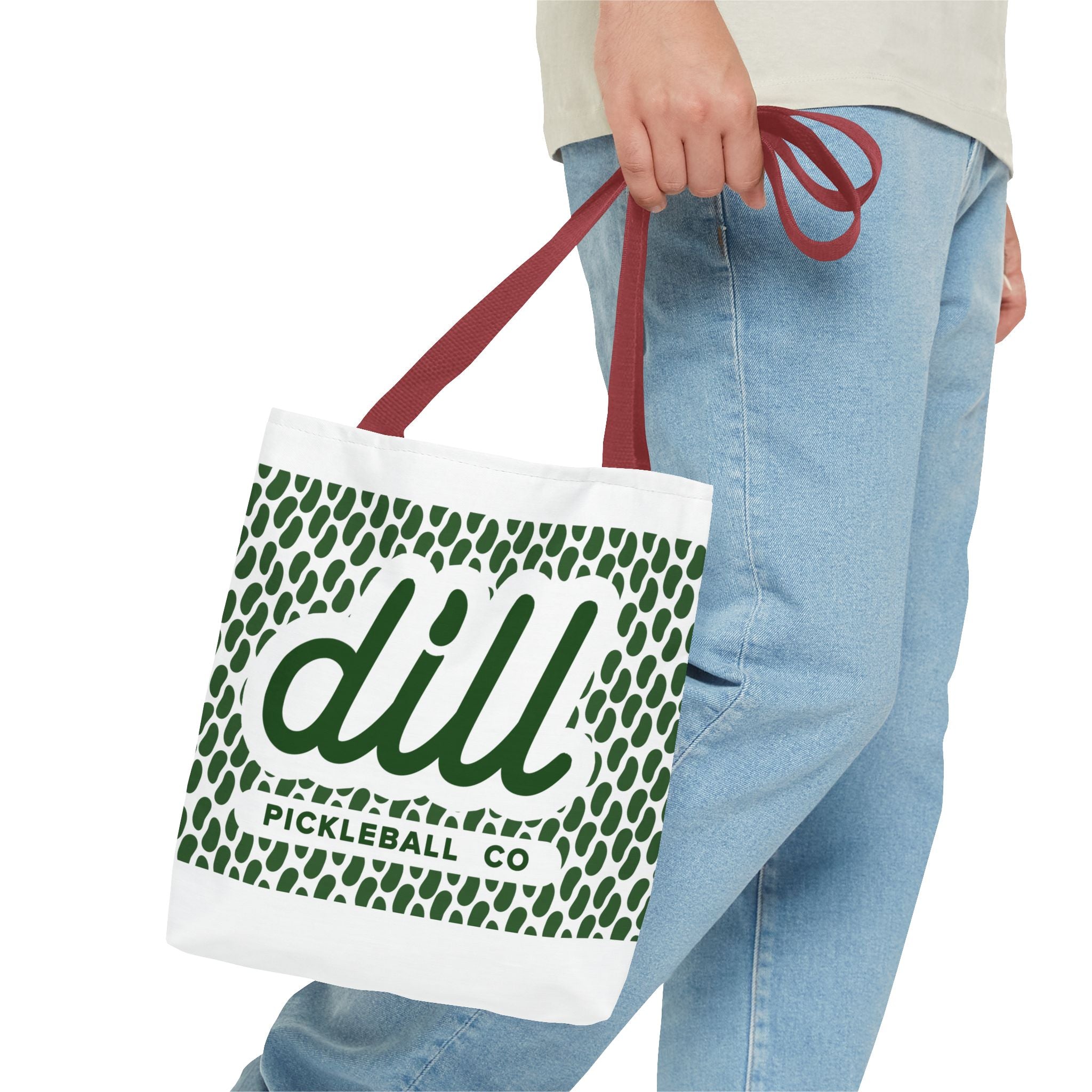 Dill Pickleball Co. Logo Tote Bag — Green Pattern All-Over Print