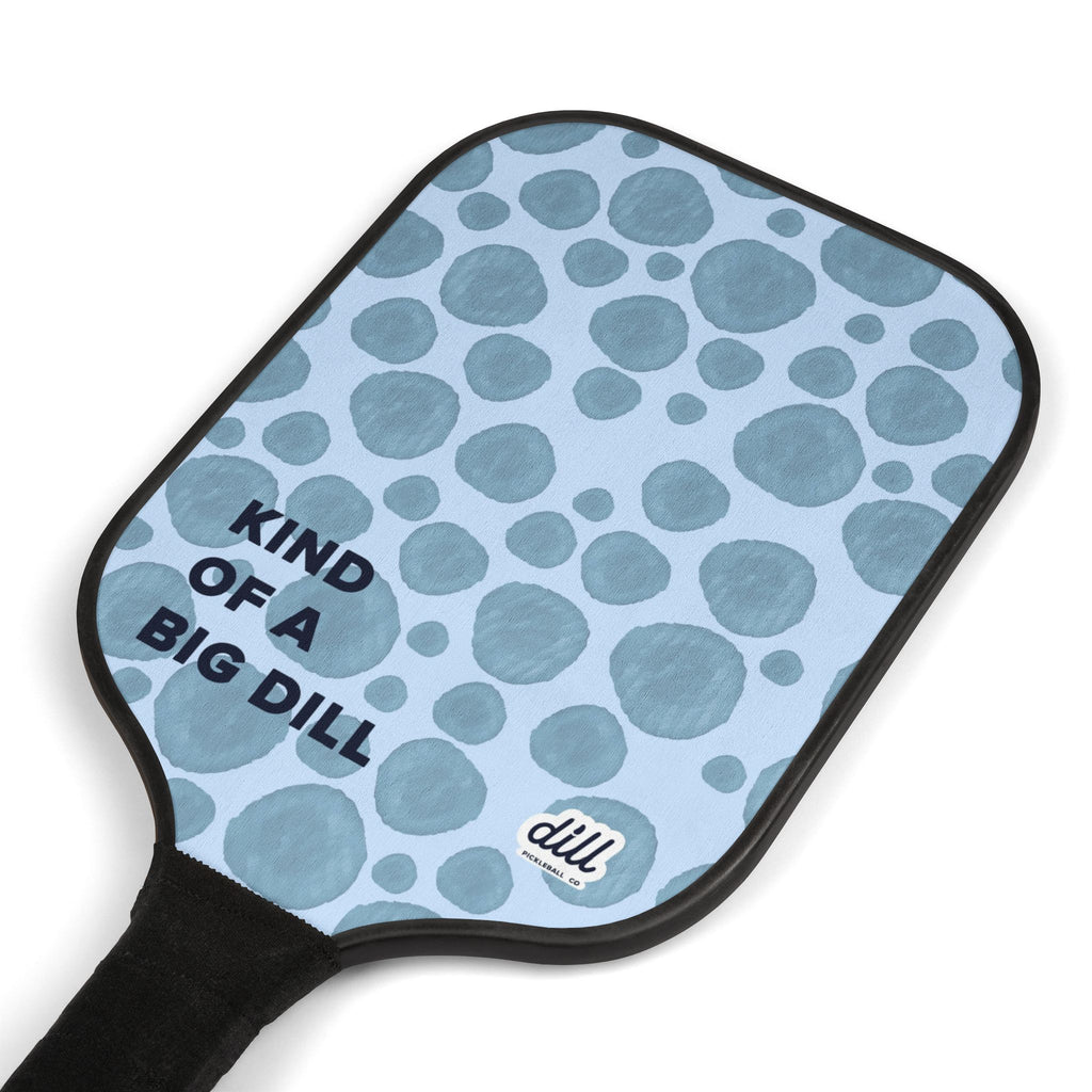Pickleball Paddle Set – 'Kind of a Big Dill' Blue Polka Dot Pickleball Kit (2 Paddles + Balls)