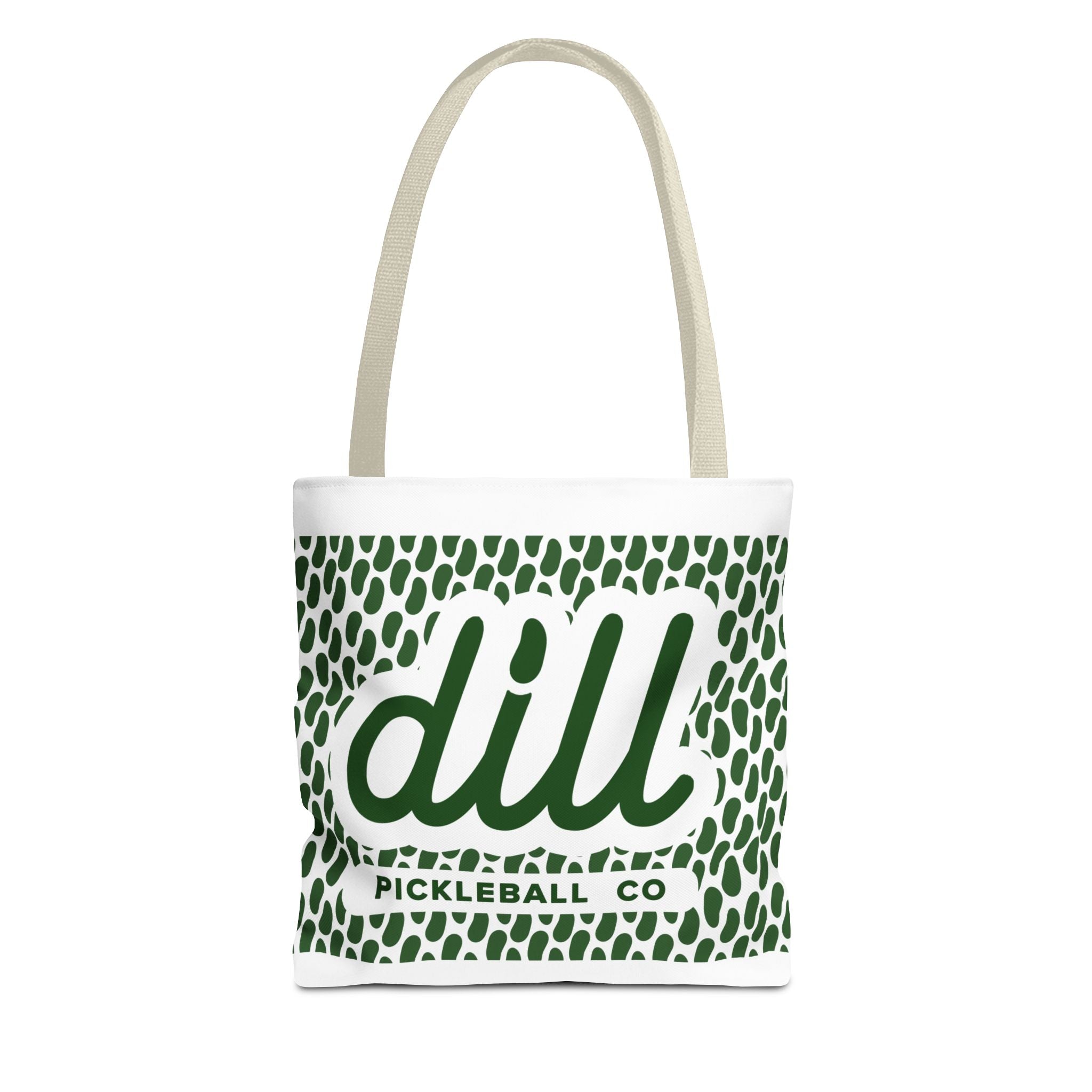 Dill Pickleball Co. Logo Tote Bag — Green Pattern All-Over Print